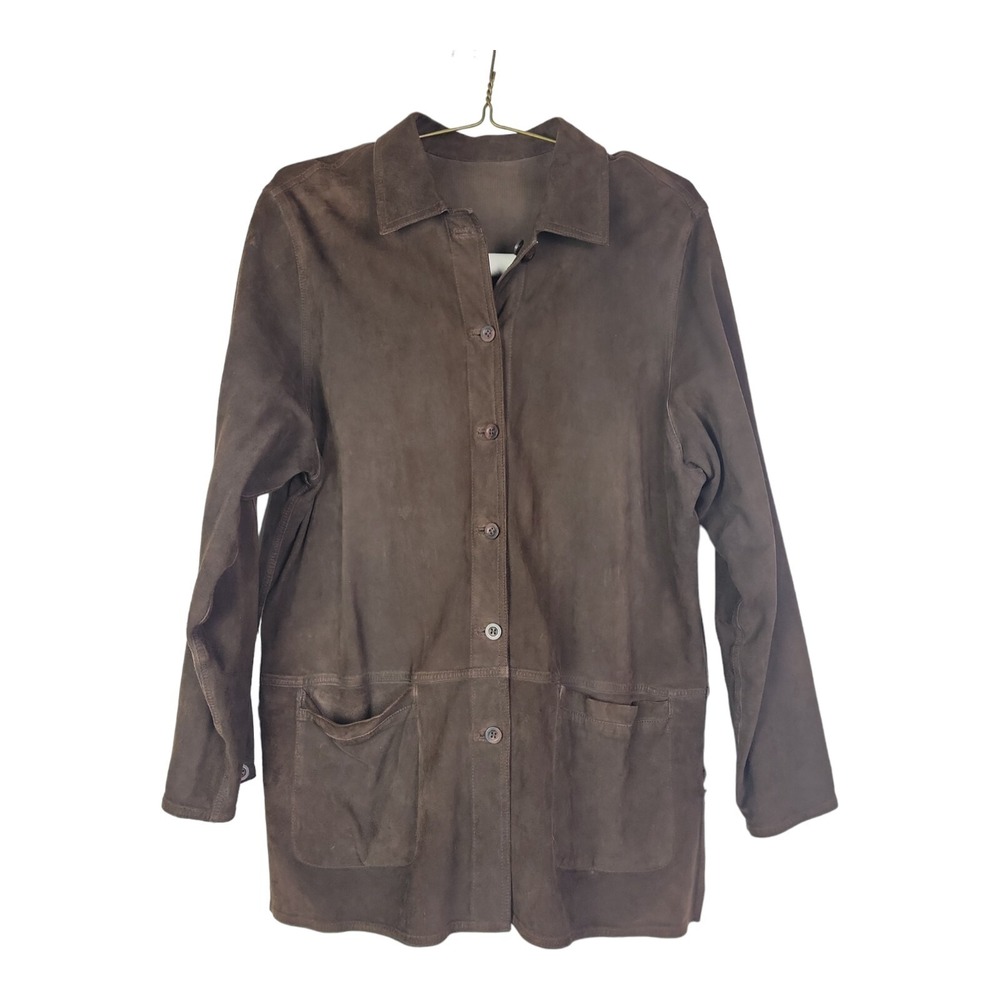 Vintage 70s Rizal Dark Chocolate Brown Suede Coat Jacket Leather Size XL